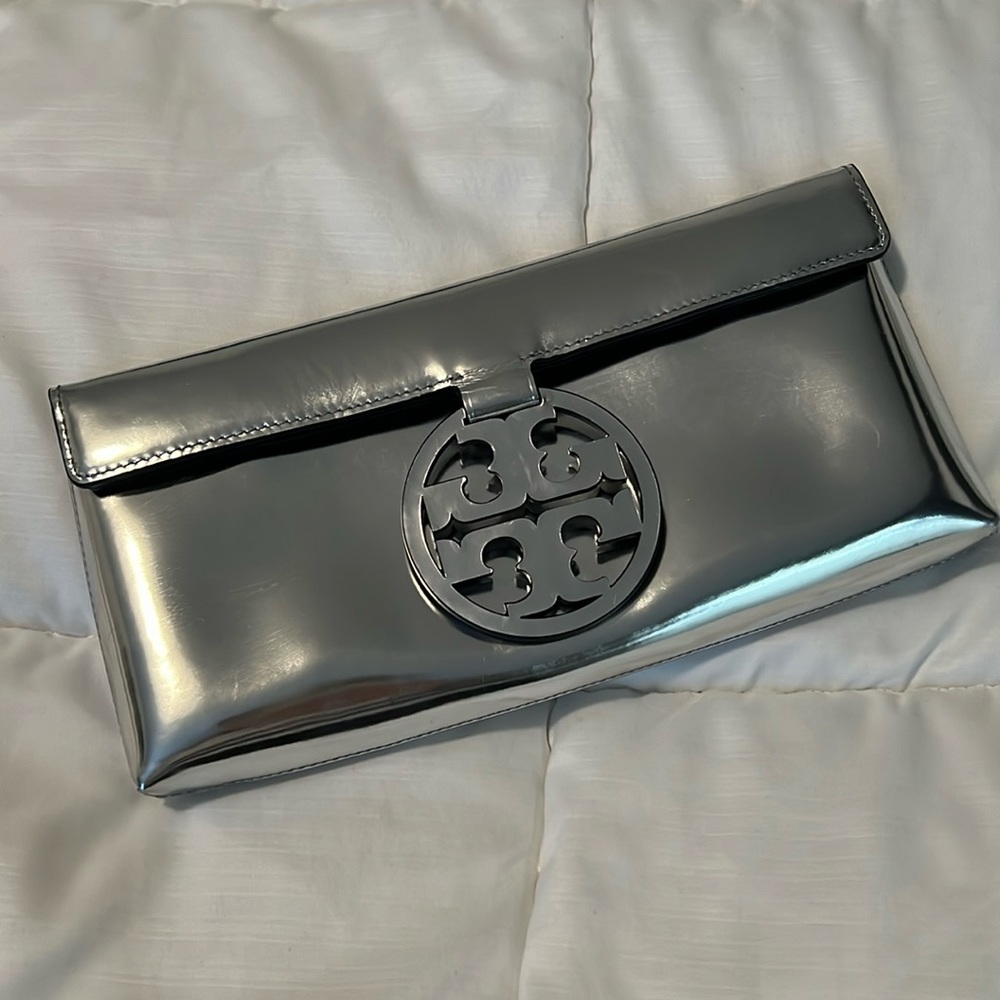 Tory Burch Miller Mirror Metallic Clutch
